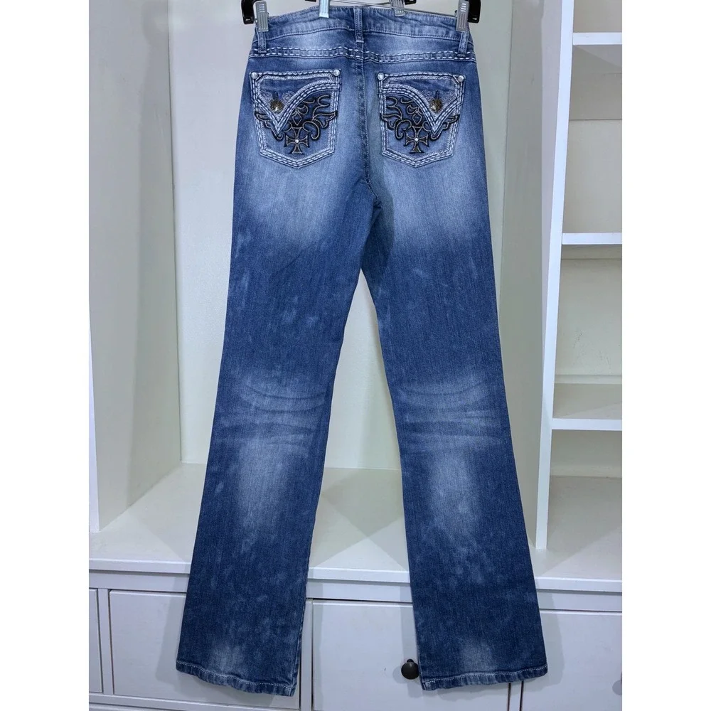 Sold. Rock 47 by Wrangler Womens Low Rise Bootcut Jeans Medium Wash - Picture 2 of 9